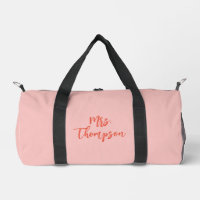 Personalized Mrs. Bride Name Pink Orange Script