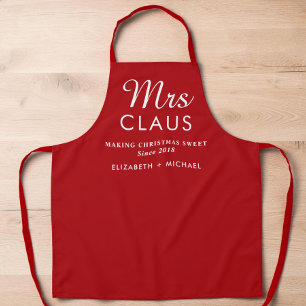 Personalized Mrs Claus Christmas Baking Apron