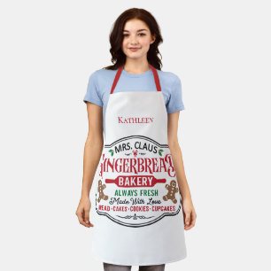 Personalized Mrs Claus Christmas Cookie Baking Apron