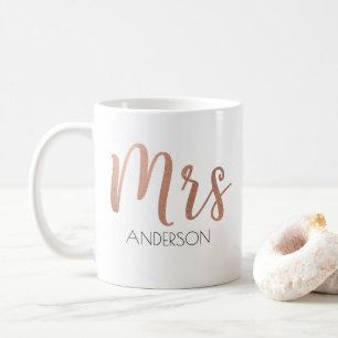 Personalized Mrs. Coffee Mug Rose Gold