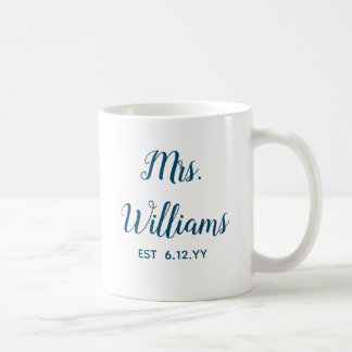 Personalized Mrs Est Your Date Bride Gift Custom Coffee Mug