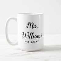 Personalized Mrs Est Your Date Present for Bride
