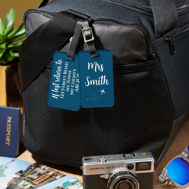 Personalized Mrs Luggage Travel Tag Honeymoon  (Front & Back)