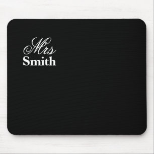 Personalized Mrs Name Black Mouse Pad