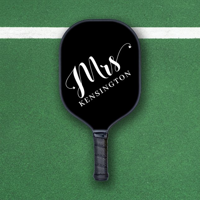 Personalized Mrs Newlywed Typography  Pickleball Paddle (Personalized Mrs Newlywed Typography Pickleball Paddle)
