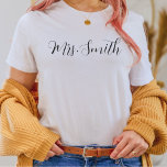 Personalized Mrs T-Shirt Gift for a Bride<br><div class="desc">Personalized Mrs T-Shirt,  Mrs Custom Last Name Shirt,  Bride to be Gift,  Custom Bridal Gift,  Future Mrs,  Gift for Bride,  Bride Shirt</div>