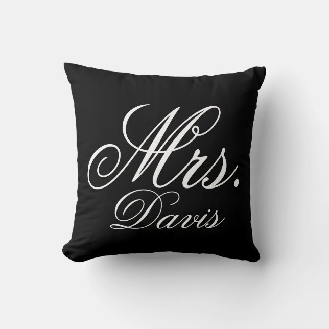 Personalized Mrs. Throw Pillow (Front)