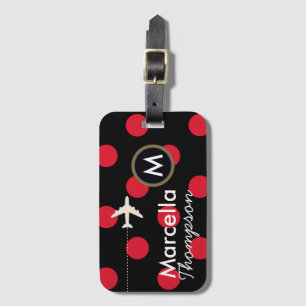 personalized mrs travel / polkadots luggage tag