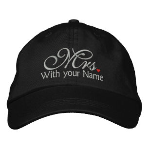 Personalized Mrs. Wife Bride His Hers Newly Weds Embroidered Hat