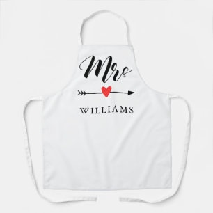 Personalized Mrs. with Heart and Arrow Apron