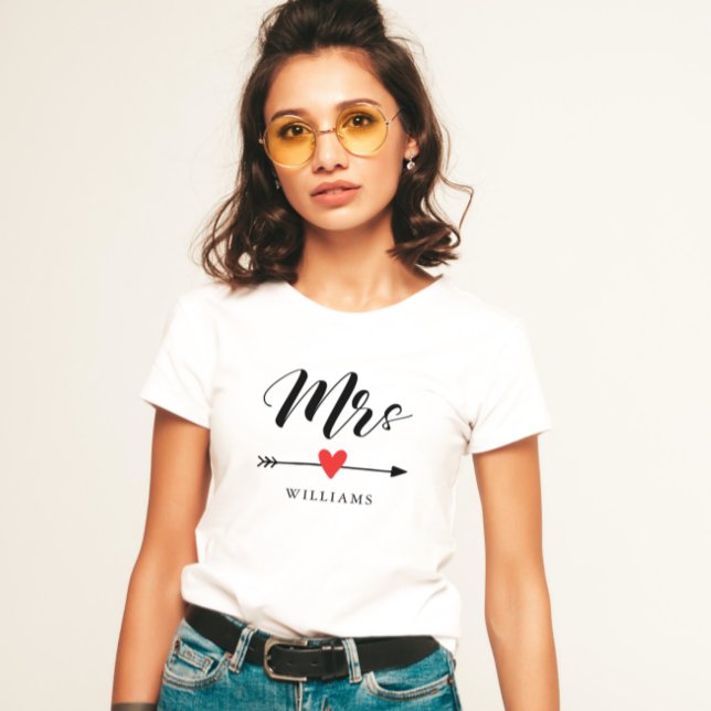 Personalized Mrs. with Heart and Arrow T-Shirt (Creator Uploaded)