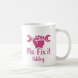 Personalized Ms Fix It Wrench Hand Coffee Mug
