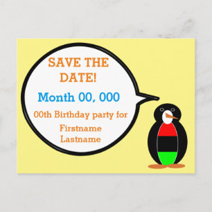 Personalized Ms Penguin African Diaspora Talking Announcement Postcard