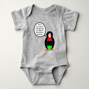 Personalized Ms Penguin African Diaspora Talking Baby Bodysuit