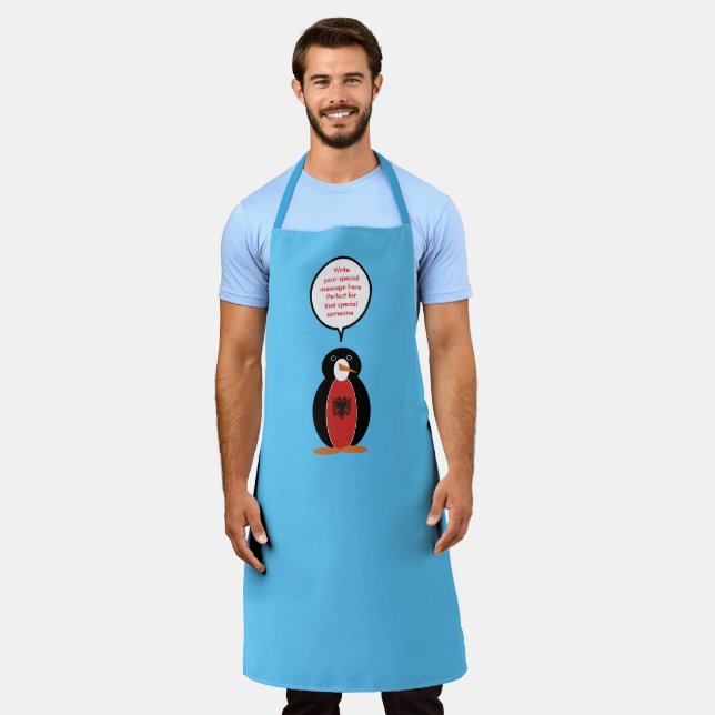 Personalized Ms. Penguin Albania All-over Print Apron (Worn)