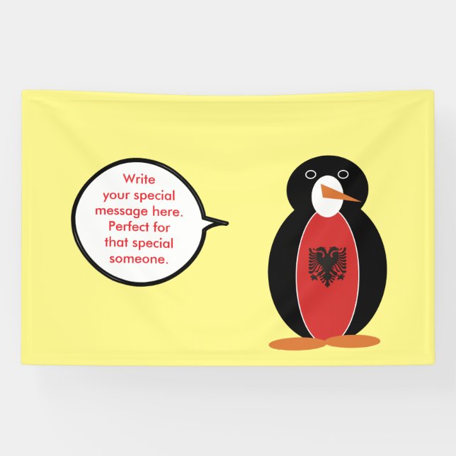 Personalized Ms. Penguin Albania Banner (Horizontal)