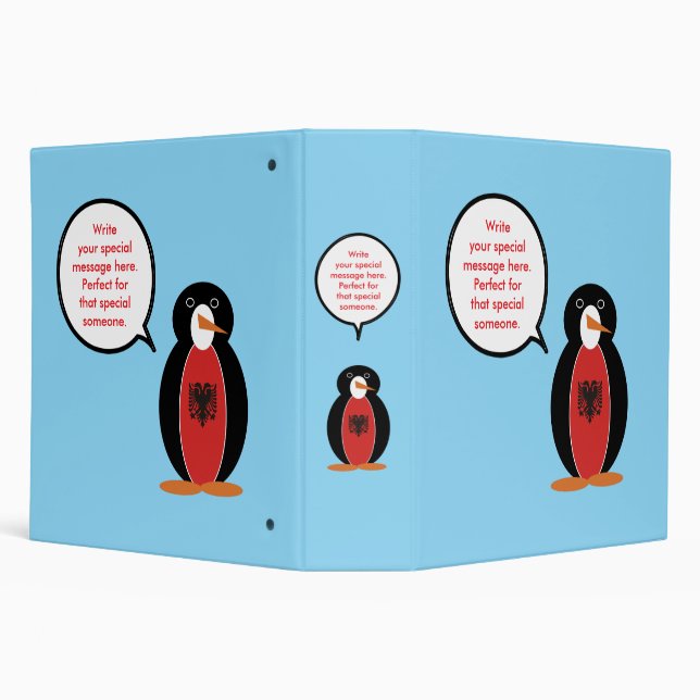Personalized Ms. Penguin Albania Binder (Background)