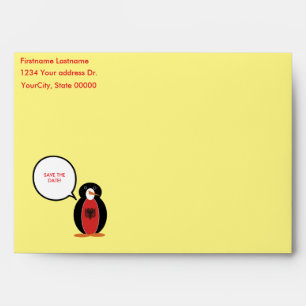 Personalized Ms. Penguin Albania Envelope