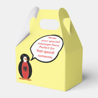 Personalized Ms. Penguin Albania Gable Favor Box
