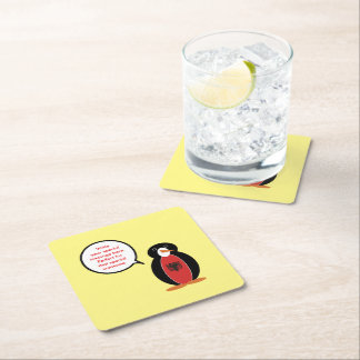 Personalized Ms. Penguin Albania Party Square Paper Coaster