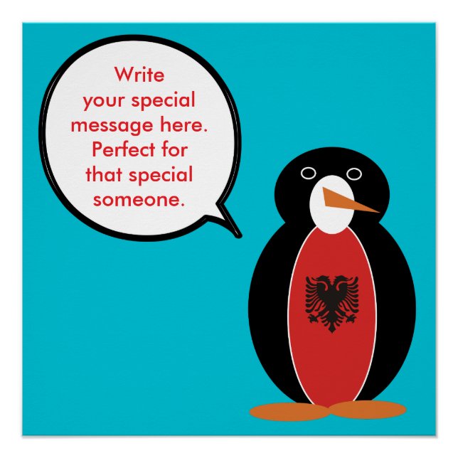 Personalized Ms. Penguin Albania Poster (Front)