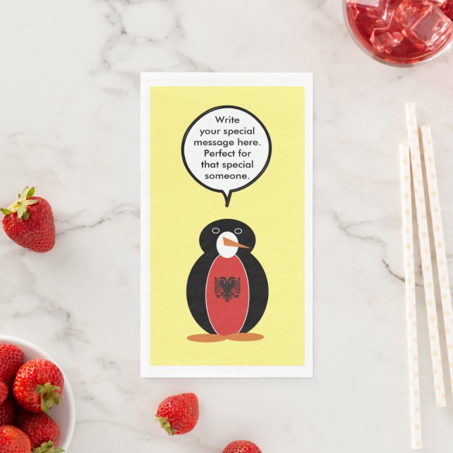 Personalized Ms. Penguin Armenia Napkin (Insitu)