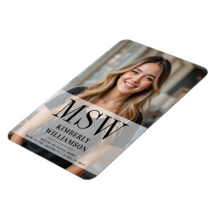 Personalized MSW Master of Social Work Graduation Magnet