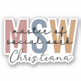Personalized MSW Master of Social Work Retro