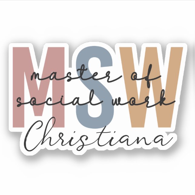 Personalized MSW Master of Social Work Retro (Front)