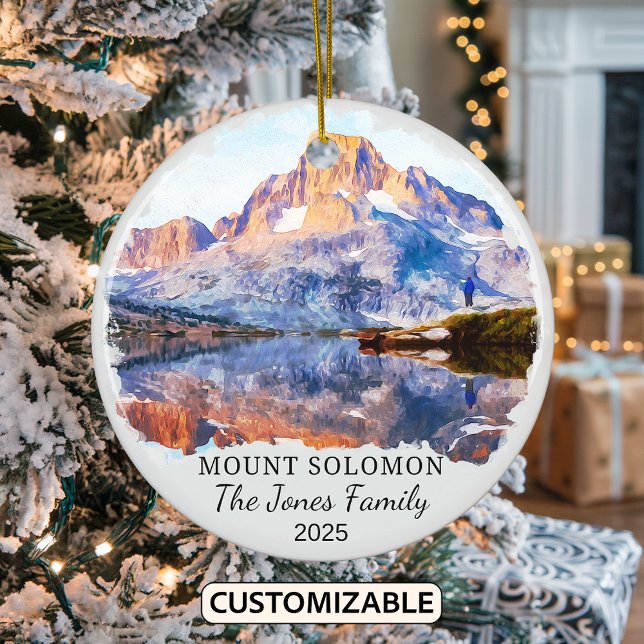 Personalized Mt Solomons Ornament, California Gift Ceramic Ornament (Creator Uploaded)