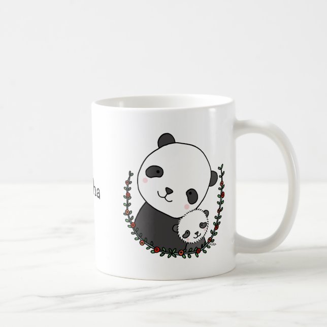 Personalized Mug Cute Panda Mom Baby Custom Mug (Right)