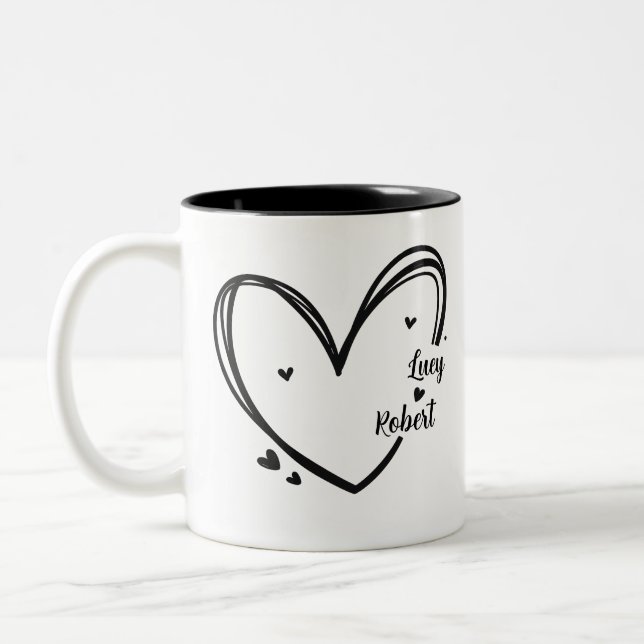 Personalized mug for couples with names  (Gauche)