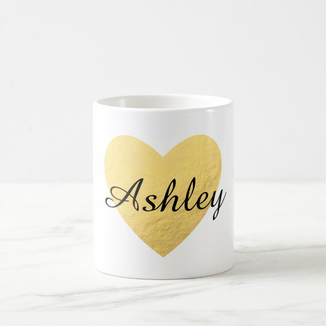 Personalized mug name and gold heart (Center)