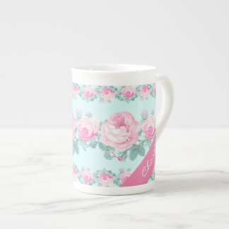 Personalized mug shabby chic floral gift for her