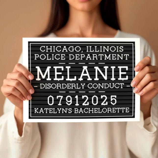 Personalized Mug Shot Signs, Bachelorette Party Poster (Creator Uploaded)