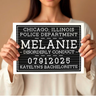 Personalized Mug Shot Signs, Birthday Party Poster