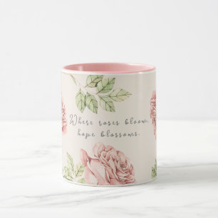Personalized mug with a rose motif