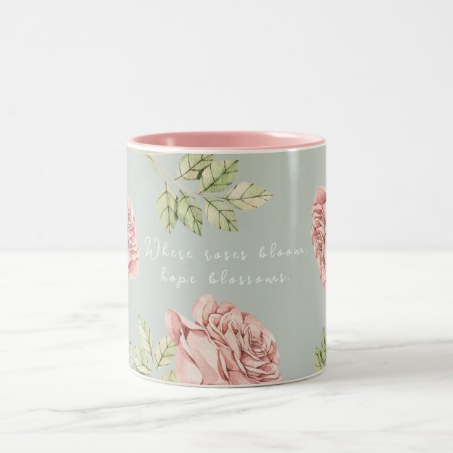 Personalized mug with a rose motif (Center)