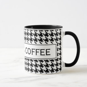 Personalized mug with cute houndstooth pattern