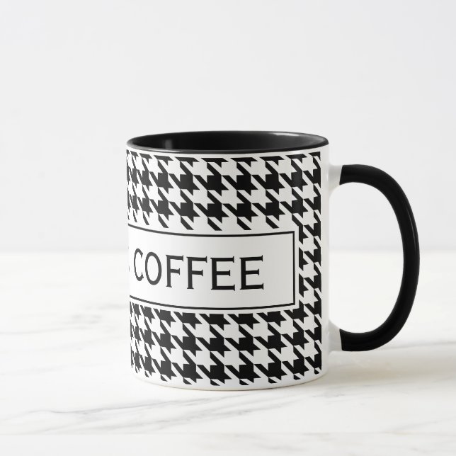 Personalized mug with cute houndstooth pattern (Right)