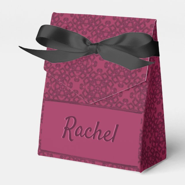 Personalized mulberry pattern favor box (Front Side)