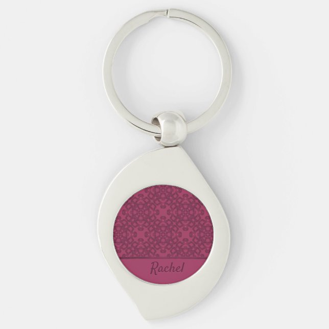 Personalized mulberry pattern keychain (Front)