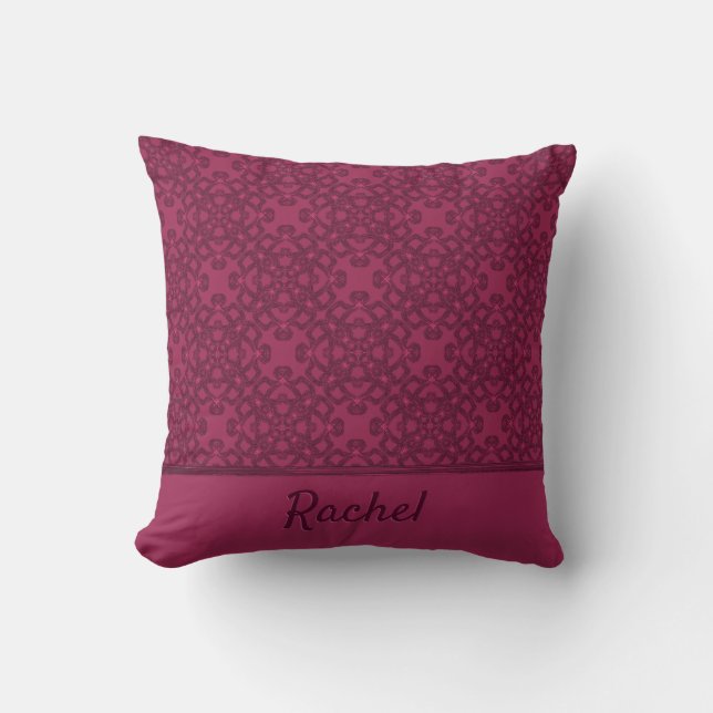Personalized mulberry pattern throw pillow (Front)