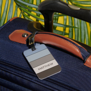 Personalized Multi Colour Block Stripes Art Patter Luggage Tag