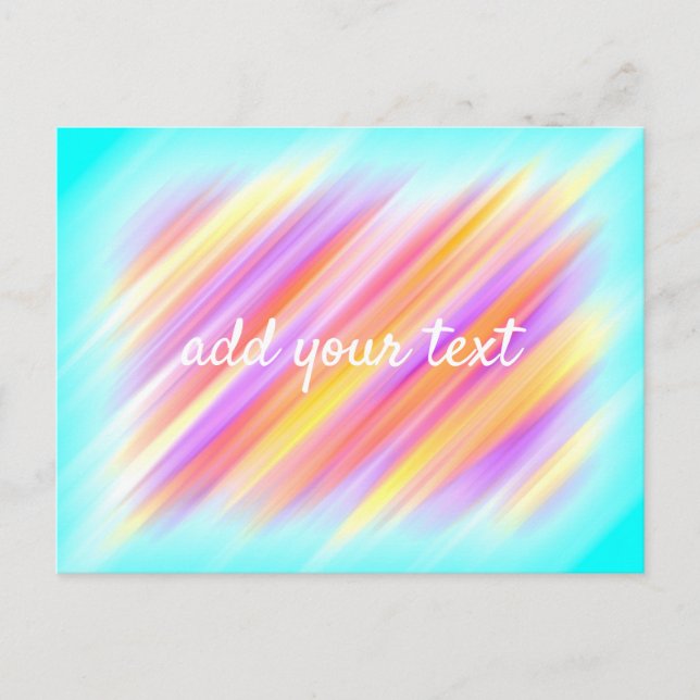 Personalized Multi Colour Cool Pattern Postcard (Front)