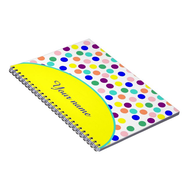 Personalized Multi colour dots Notebook (Right Side)