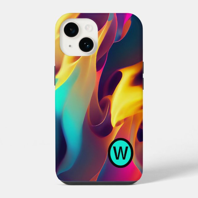 Personalized Multi-colour Flames iPhone Case (Back)