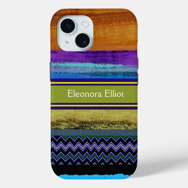 Personalized Multi Colour Stripes  Case-Mate iPhone Case (Back)