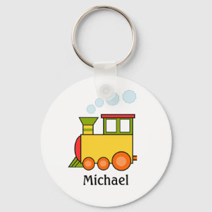 Personalized Multi Coloured Train Keychain