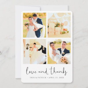 Personalized Multi Photo Collage Wedding Thank You Card
